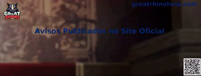 Avisos Publicados no Site Oficial Great Rhino